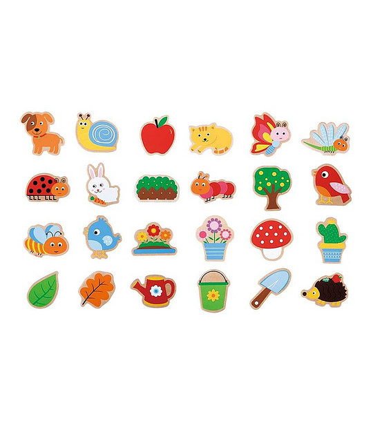 Дървени магнити Градина 24 броя снимка