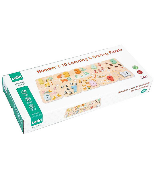 Дървен пъзел с цифрите от 1-10 снимка