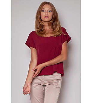 Дамска блуза в цвят бордо снимка