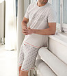 Мъжка памучна пижама в сив нюанс с принт-0 снимка