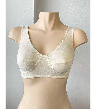 Памучен спортен сутиен в цвят крем Lila снимка