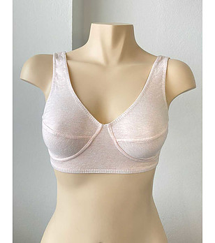 Памучен спортен сутиен в цвят крем Lila снимка