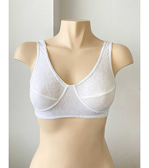 Памучен спортен сутиен в бяло Lila снимка