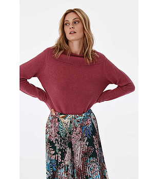 Пуловер в розов нюанс с памук и вълна Tidiri снимка