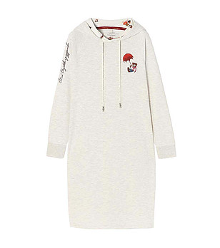 Рокля в меланж на слонова кост Aspen с памук снимка