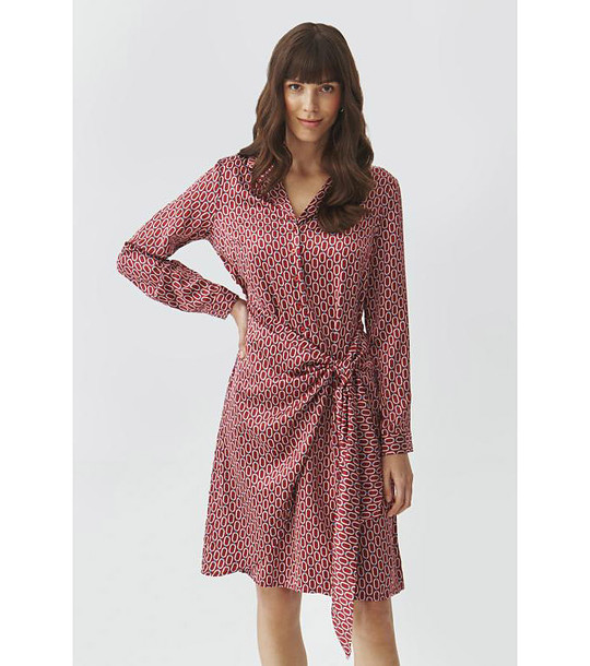 Рокля във винен нюанс с принт Zamora снимка