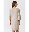 Рокля от фино плетиво в бежов меланж Glen-1 снимка