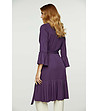 Aubergine Blue Wrap Dress Viscose with bell sleeves.-1 снимка