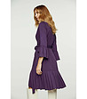 Aubergine Blue Wrap Dress Viscose with bell sleeves.-3 снимка