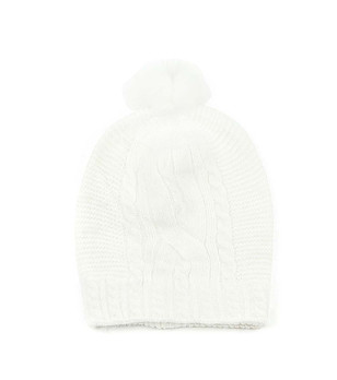 Бяла зимна дамска с помпон снимка