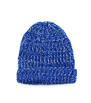 Зимна unisex шапка в син меланж снимка