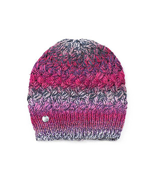 Детска зимна шапка в сиви и розови нюанси снимка