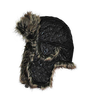 Черна unisex шапка ушанка снимка