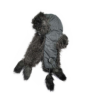 Дамска шапка ушанка в цвят графит снимка