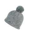 Зимна шапка в сиво с помпон от заешка кожа-1 снимка