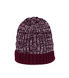 Зимна unisex шапка в меланж на бордо и бяло-1 снимка