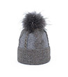 Сива дамска зимна шапка с лъскави нишки-1 снимка