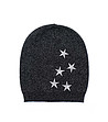 Черна дамска шапка със сребристи звезди-1 снимка