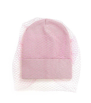 Розова дамска шапка с мрежа снимка