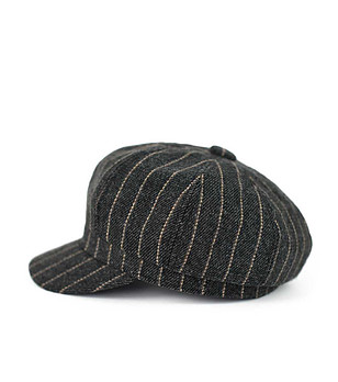 Каскет в цвят графит на фино райе снимка