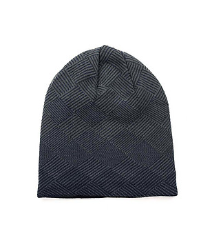 Unisex шапка в тъмносиньо и графит снимка