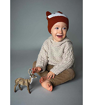 Кафява детска шапка Лисичка снимка