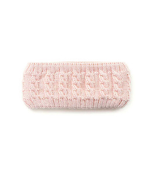 Плетена дамска лента за глава в светлорозово снимка