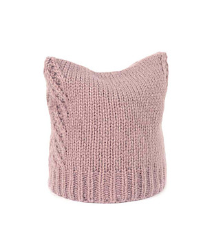 Детска зимна шапка в розово с ушички снимка