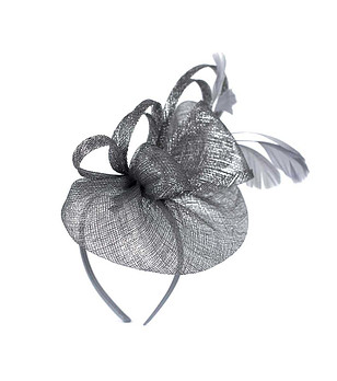 Фасинатор в цвят графит със сребрист оттенък Allison снимка