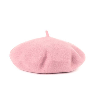 Светлорозова unisex вълнена барета снимка