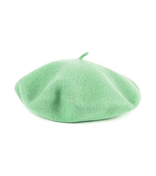 Unisex вълнена барета в цвят мента снимка