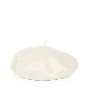 Unisex вълнена барета в екрю снимка