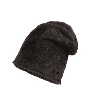 Тъмнокафява пухкава дамска шапка снимка