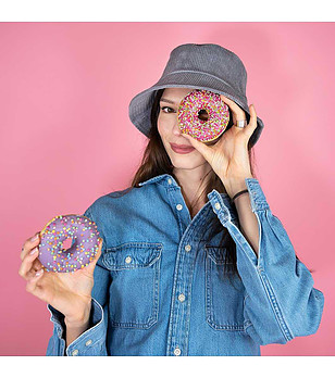 Сива унисекс шапка с памук снимка