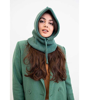 Тъмнозелена шапка-качулка снимка