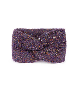 Плетена лента за глава в тъмнолилаво Lovely снимка