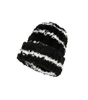 Дамска зимна шапка в черно и бяло снимка