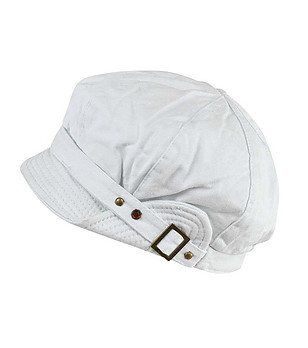 Бяла дамска памучна шапка снимка