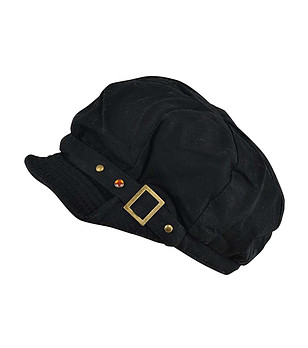 Черна дамска памучна шапка снимка