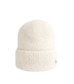 Зимна дамска шапка в екрю от алпака снимка