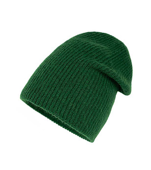 Детска шапка в тъмнозелено от ангора снимка