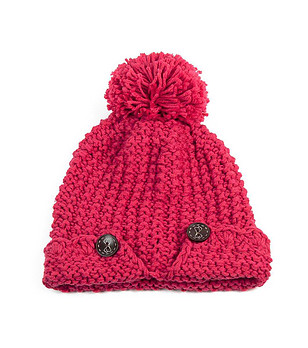 Дамска зимна шапка в червено снимка