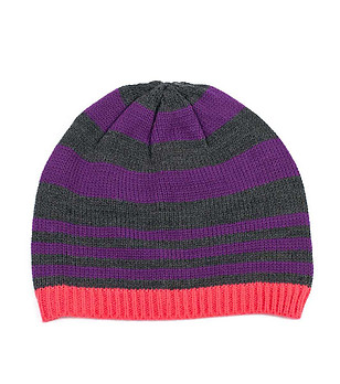 Унисекс шапка в лилаво , графит и розово снимка