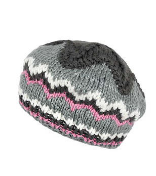 Дамска барета в сиво и розово снимка