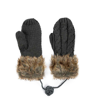 Дамски ръкавици с пух Minsk в графит снимка