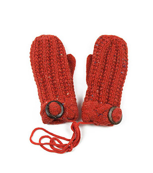 Дамски ръкавици в цвят керемида Regina с многоцветни нишки снимка