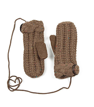 Кафяви дамски ръкавици Regina с многоцветни нишки снимка