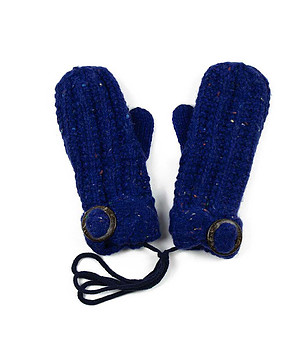 Сини дамски ръкавици Regina с многоцветни нишки снимка