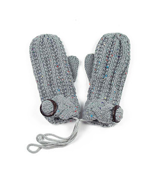 Сиви дамски ръкавици Regina с многоцветни нишки снимка