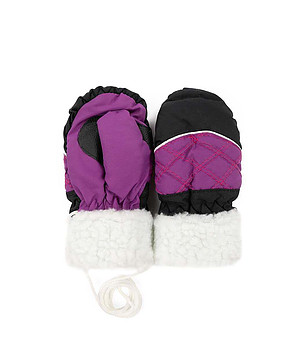 Детски ръкавици с един пръст Norton в черно и лилаво снимка